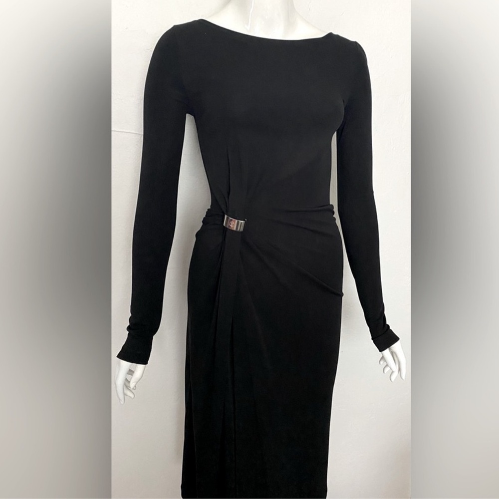 Louis Vuitton Black Long-sleeve Midi Dress Size 38 - Picture 6 of 15